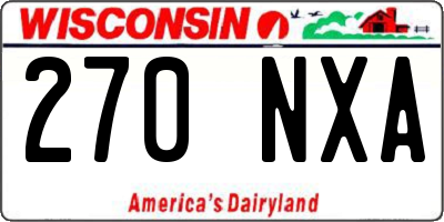 WI license plate 270NXA