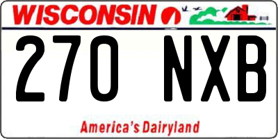 WI license plate 270NXB