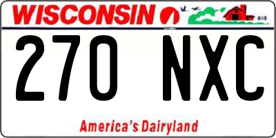 WI license plate 270NXC