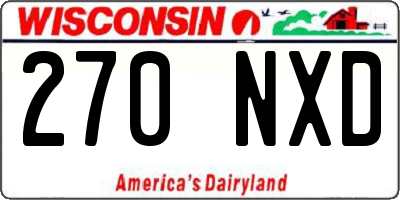 WI license plate 270NXD