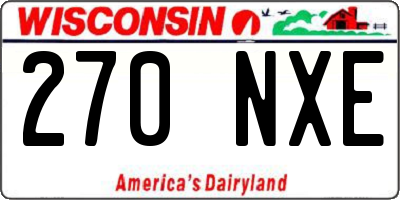 WI license plate 270NXE