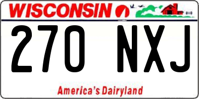WI license plate 270NXJ