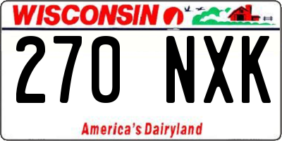 WI license plate 270NXK