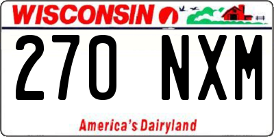 WI license plate 270NXM