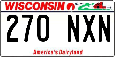 WI license plate 270NXN