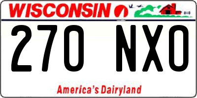 WI license plate 270NXO