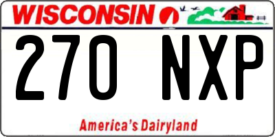 WI license plate 270NXP
