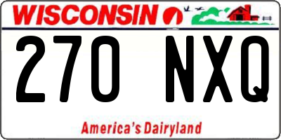 WI license plate 270NXQ