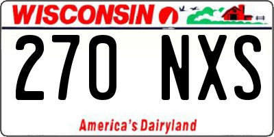 WI license plate 270NXS