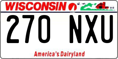 WI license plate 270NXU