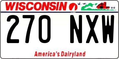 WI license plate 270NXW