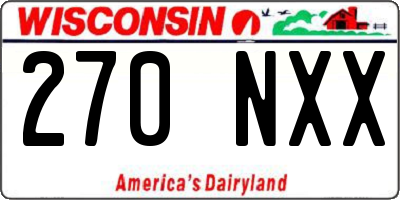 WI license plate 270NXX