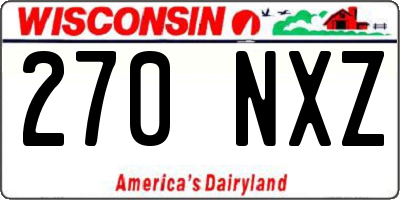 WI license plate 270NXZ