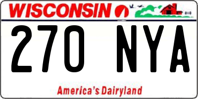 WI license plate 270NYA