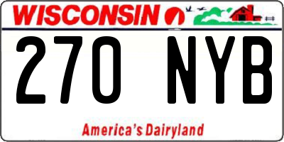 WI license plate 270NYB