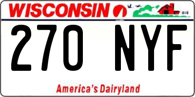 WI license plate 270NYF