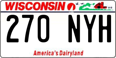 WI license plate 270NYH