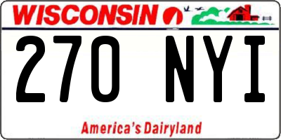 WI license plate 270NYI