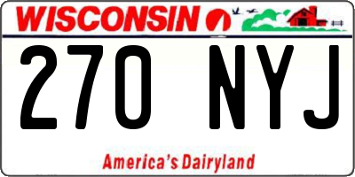 WI license plate 270NYJ