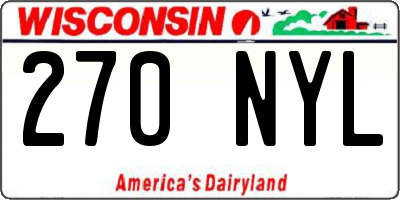 WI license plate 270NYL