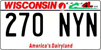 WI license plate 270NYN
