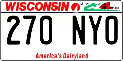 WI license plate 270NYO