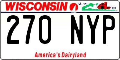 WI license plate 270NYP