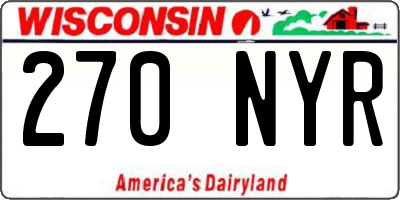 WI license plate 270NYR