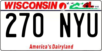 WI license plate 270NYU