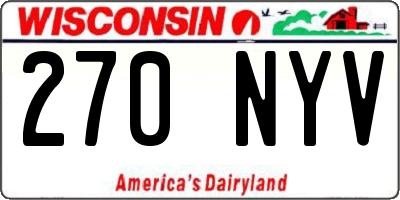 WI license plate 270NYV