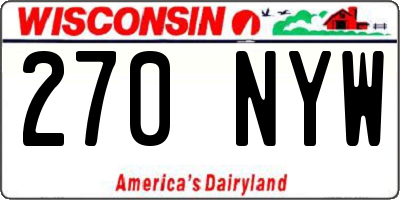 WI license plate 270NYW