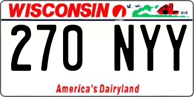 WI license plate 270NYY