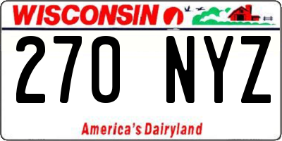 WI license plate 270NYZ