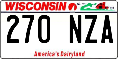 WI license plate 270NZA