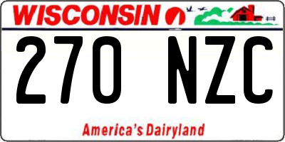 WI license plate 270NZC
