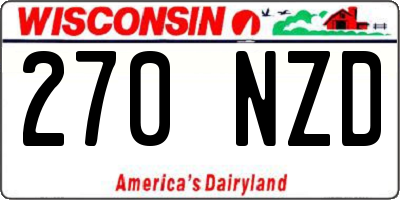 WI license plate 270NZD