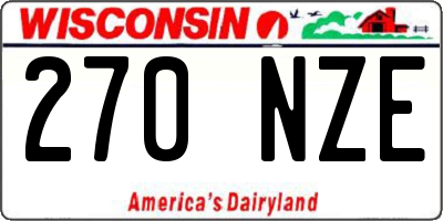 WI license plate 270NZE