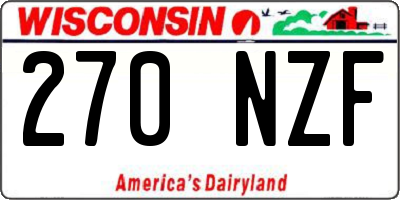 WI license plate 270NZF