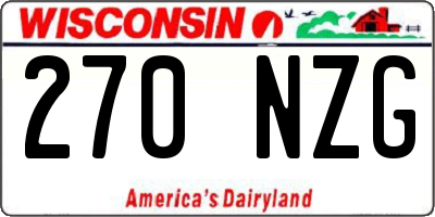 WI license plate 270NZG