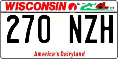 WI license plate 270NZH