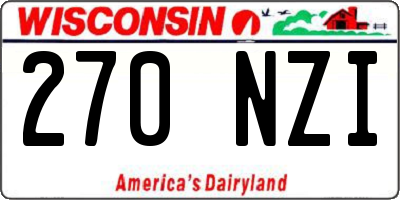 WI license plate 270NZI