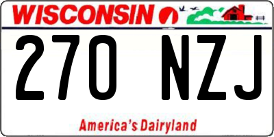 WI license plate 270NZJ