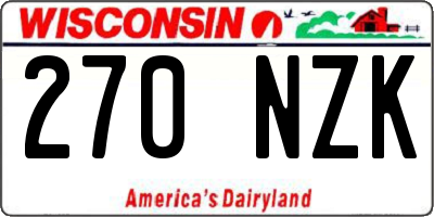 WI license plate 270NZK