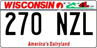 WI license plate 270NZL