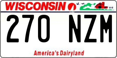 WI license plate 270NZM