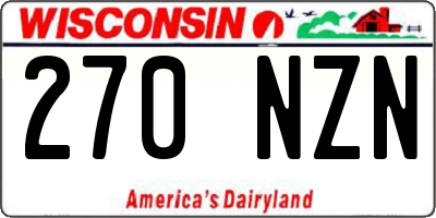 WI license plate 270NZN
