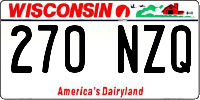 WI license plate 270NZQ