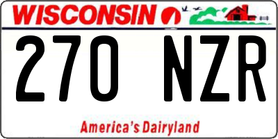 WI license plate 270NZR