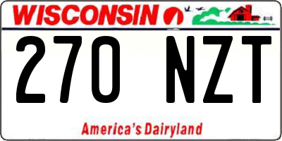 WI license plate 270NZT