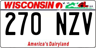 WI license plate 270NZV
